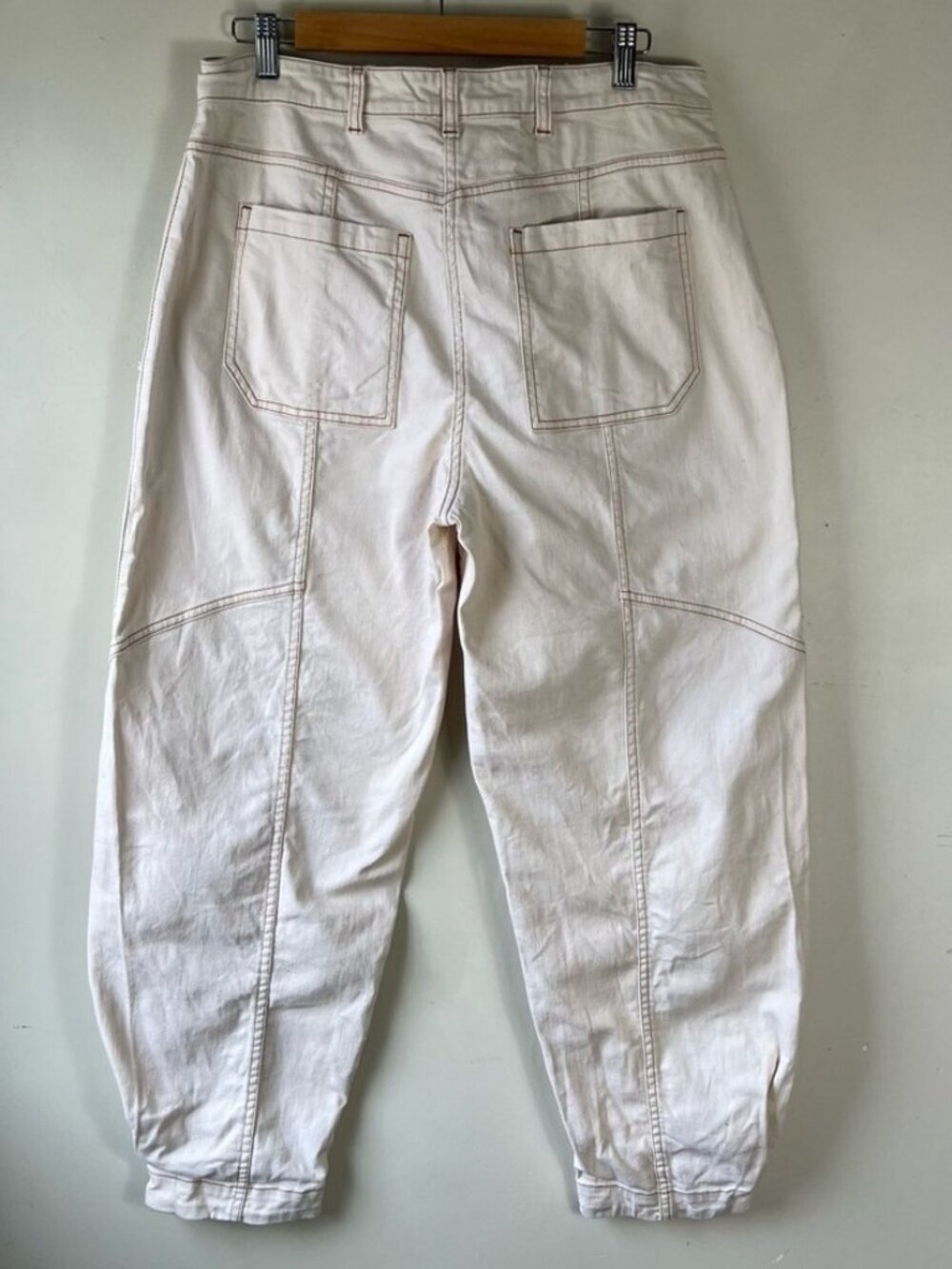 ULLA JOHNSON Women's Brodie Jeans Tapered Ankle Ivory Size 10 High Rise - Picture 5 of 16
